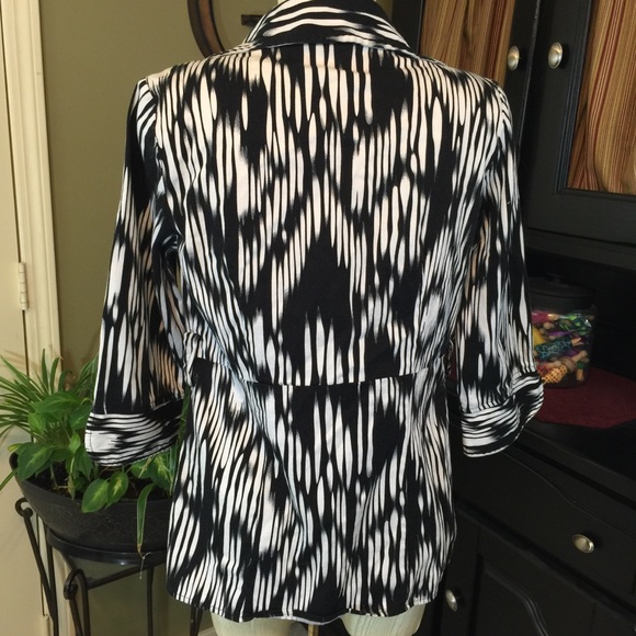 Cato Black/White Geo Print Jacket/Tunic Size M - Picture 5 of 8